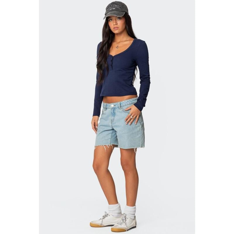 Tomboy Low Rise Denim Shorts - Bela Fils BoutiqueBela Fils Boutique